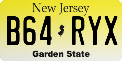 NJ license plate B64RYX