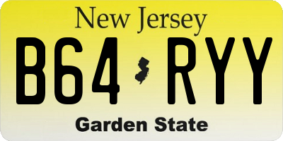 NJ license plate B64RYY