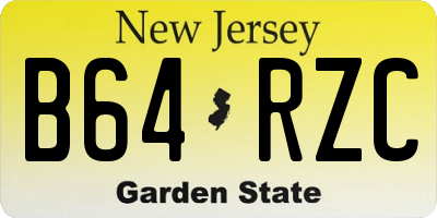 NJ license plate B64RZC