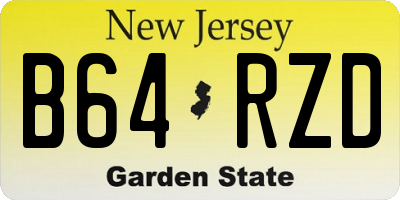 NJ license plate B64RZD