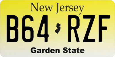 NJ license plate B64RZF