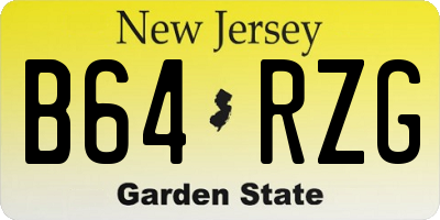 NJ license plate B64RZG