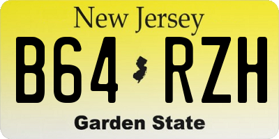 NJ license plate B64RZH