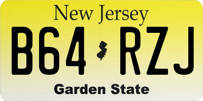 NJ license plate B64RZJ