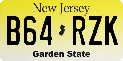 NJ license plate B64RZK