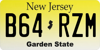 NJ license plate B64RZM
