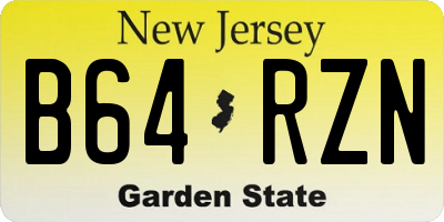 NJ license plate B64RZN