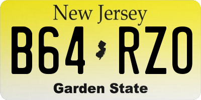 NJ license plate B64RZO