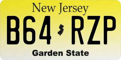 NJ license plate B64RZP