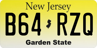 NJ license plate B64RZQ