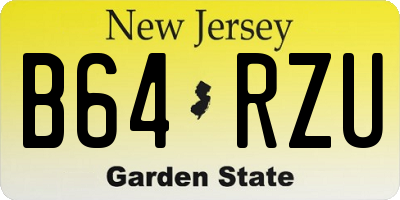 NJ license plate B64RZU