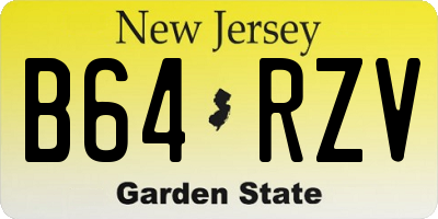 NJ license plate B64RZV
