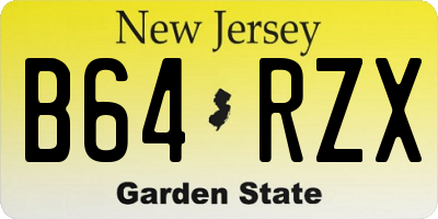 NJ license plate B64RZX