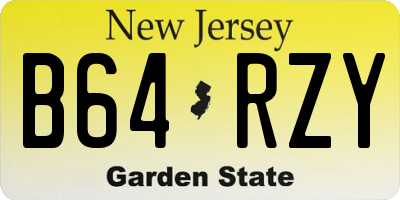 NJ license plate B64RZY