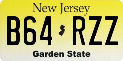 NJ license plate B64RZZ
