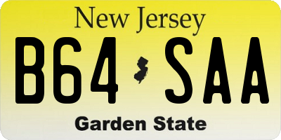 NJ license plate B64SAA