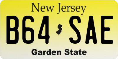 NJ license plate B64SAE