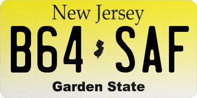 NJ license plate B64SAF