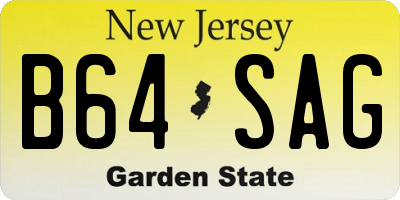 NJ license plate B64SAG