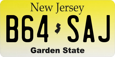 NJ license plate B64SAJ
