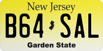 NJ license plate B64SAL