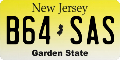 NJ license plate B64SAS