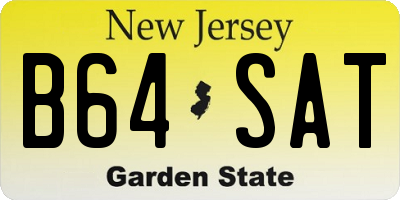 NJ license plate B64SAT