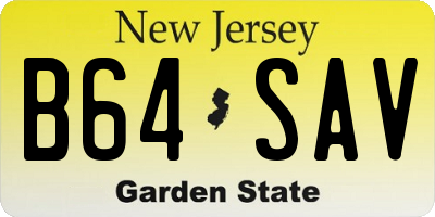 NJ license plate B64SAV