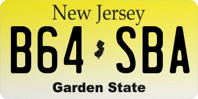 NJ license plate B64SBA