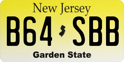 NJ license plate B64SBB