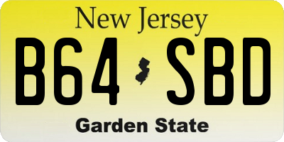 NJ license plate B64SBD