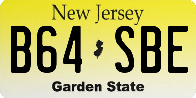 NJ license plate B64SBE
