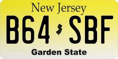 NJ license plate B64SBF