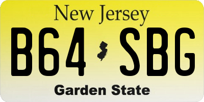 NJ license plate B64SBG