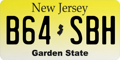NJ license plate B64SBH