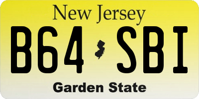NJ license plate B64SBI