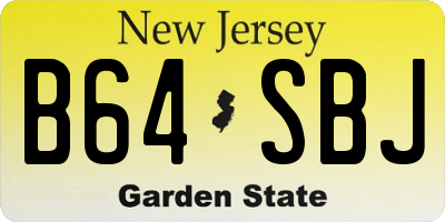 NJ license plate B64SBJ