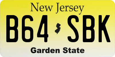 NJ license plate B64SBK