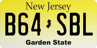 NJ license plate B64SBL