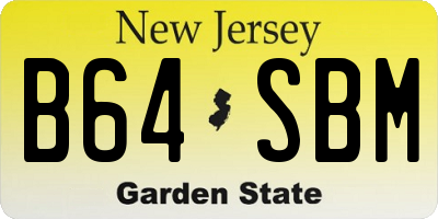 NJ license plate B64SBM