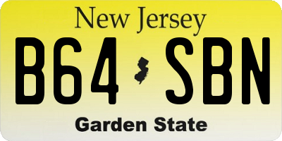 NJ license plate B64SBN
