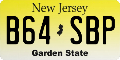 NJ license plate B64SBP