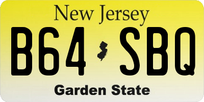 NJ license plate B64SBQ