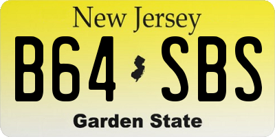 NJ license plate B64SBS
