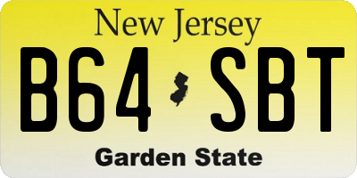 NJ license plate B64SBT