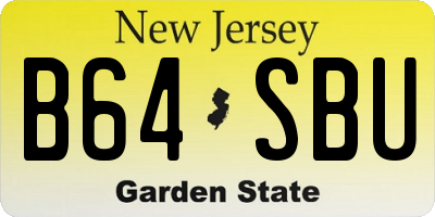 NJ license plate B64SBU