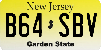 NJ license plate B64SBV
