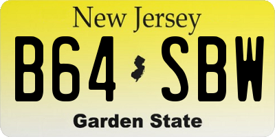 NJ license plate B64SBW