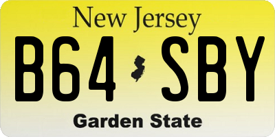 NJ license plate B64SBY