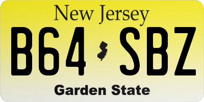 NJ license plate B64SBZ